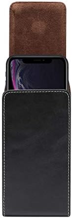 Носење телефонски случај со кожен појас, компатибилен со iPhone XS X, торбичка за куќиште на појас, компатибилна со Samsung Galaxy S10E/S9/S8/S7/S6