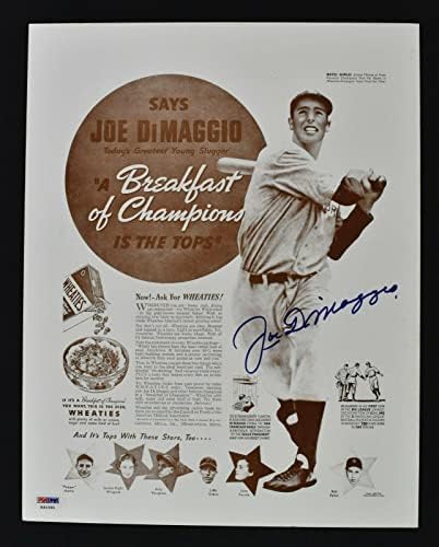 Dimо ДиМаџо потпиша автограмирана фотографија од 11x14 со PSA DNA COA - Автограмирани фотографии од MLB