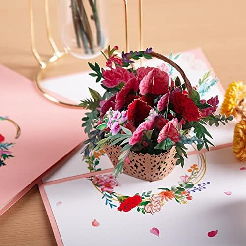 Biotat картичка, честитки за каранфил на каранфил, шарени роденденски картички за жени, 3 -тина цвеќиња засекогаш цветен букет