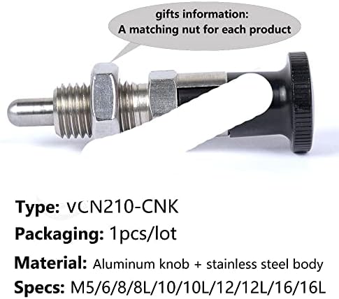 Врска од не'рѓосувачки челик за заклучување на црно алуминиумско копче Сферична форма за позиционирање на иглички со орев-VCN210-CNK-M16-S