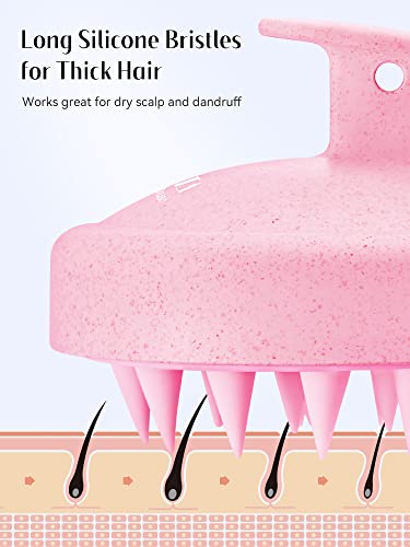 Масажарот на скалпот Хета за раст на косата, меки силиконски влакна за да се отстрани првут и да се олесни чешањето, чистачот