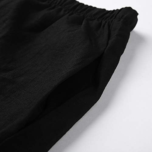 Xiaobu Baggy Sweatpants женски еластични високи половини лабави јога панталони џеб цврсти ретро палацо панталони