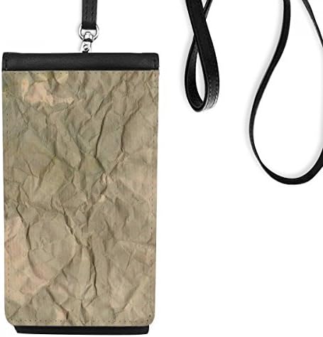Хартија валкана преклопена текстура Текстура Телефонски паричник чанта што виси мобилна торбичка црн џеб