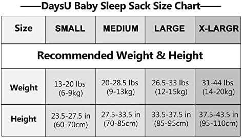 Daysu памук бебе бебе што може да се носи, вреќа за спиење без ракави со двонасочен патент, везено и печатено бебе за носење бебе за новородени