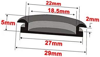 X-Dree 5 парчиња црна гума затворена слепа завршена дупка за жици кабел за кабел 22мм (5 парчиња gomma nera chiusa cieco passacavo 22mm
