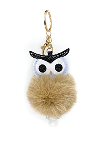 Swedey Flucky Animal Pompom Kids Rand Sanitizer Travel Size Size Sharder Keychain носач, 1 fl oz. Флип капа