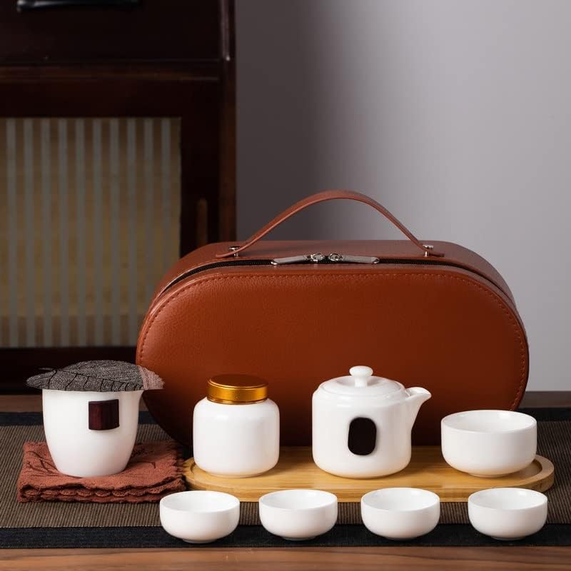 Хукаи Креативна керамика Брза чаша Јапонски едноставен автомобил Преносен патување кунг фу чај сет чајник церемонија подарок