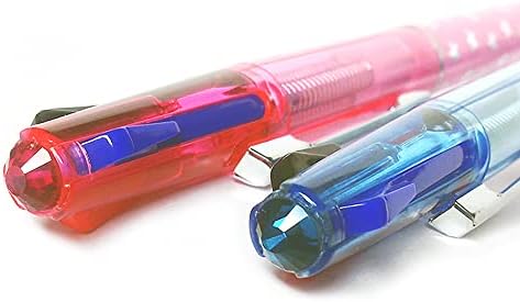 ナカトシ 産業 株式会社 6 парчиња kawaii јапонски кристал 0,5 мм пенкало за училишни/канцелариски суштини - 3 бои мастило, црна, црвена, сина