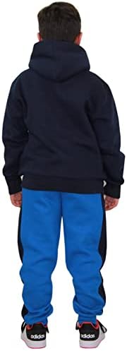 A2Z 4 Детска унисекс морнарица сина контрастна облога со фасцинации A2Z NY Printed Hoodie со џогери џемпери Активна облека 5-13 години