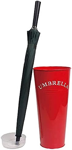 Омонс метал чадор штанд, модерен држач за држачи за чадори и штанд за стапчиња за пешачење, со лента за капење, за складирање на домашни