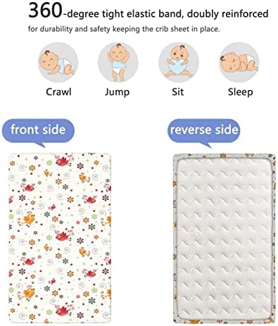 Расадник тематски опремени мини чаршафи за креветчиња, преносни мини члена со креветчиња за деца со креветчиња за креветчиња за креветчиња