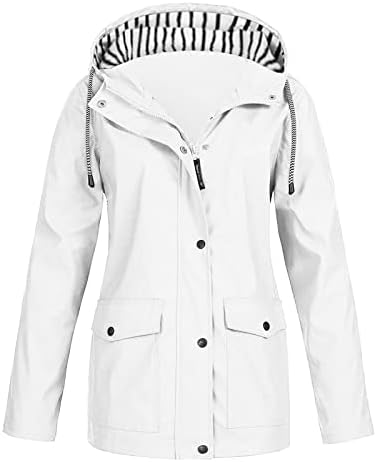 Зимска топла јакна за зимска топла јакна за жени со качулка водоотпорен дожд зип на отворено со качулка