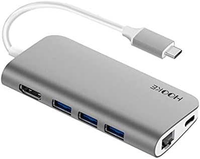 USB C Hub, Usb-C Hub Multiport Адаптер, СО 100w Испорака На Енергија, 4K 30Hz HDMI Порта, 10GBPS USB C и 3 USB Порти За Податоци, Ethernet Порта,