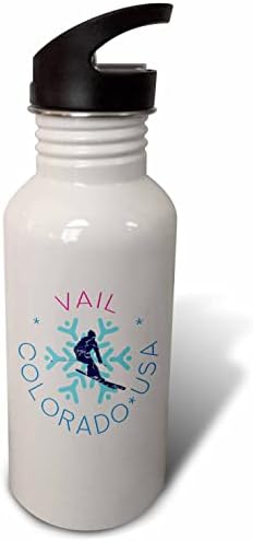 3drose Vail, Колорадо, САД. Слика на маж скијач, сина снегулка кул. - шишиња со вода