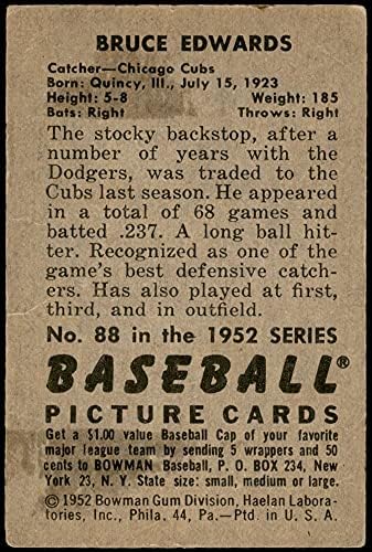 1952 Bowman 88 Брус Едвардс Чикаго Cubs VG Cubs