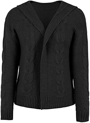 Домаќини за домашна облека со долги ракави за џемпери за дами елегантни есенски топли кардигани удобни цврсти дебели карфигански кардиган