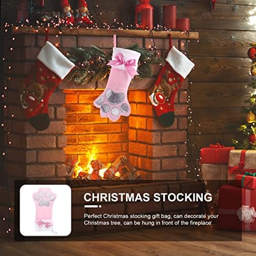Прекацом Божиќни чорапи Пет шепи чорапи Божиќни чорапи со мачки Плишани кучиња Божиќни чорапи Камено виси чорапи за Божиќни в Valentубени за