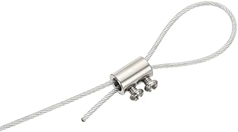 Patikil 8x11.6mm жица клипови, 10 парчиња челични кабелски кабел 3,6 мм двојни дупки за заклучување на жицата за заклучување на јажето
