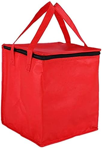 Шопинг изолирани торби со тешка должност термички со патент и рачка за испорака на храна црвена м, домашни додатоци убаво