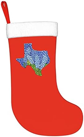 Yoigng Texas State Bluebonnet Божиќно порибување Божиќни чорапи класичен празничен декорација камин виси чорап