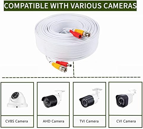 Fite на кабел за видео моќност од 150ft BNC компатибилен со Lorex FLIR LBV2531S-C Безбедносни камери