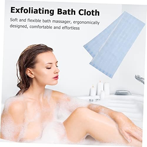 Исцелини двострани крпи за бања за бања за возрасни силиконски чистачи Тери крпи за чистење на пешкир за миење бања, ексфолирајќи го грбот