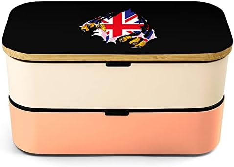 Канџа Гранџ Англија Знаме Двослојна Кутија За Ручек Бенто Со Прибор Поставен Сад За Ручек Вклучува 2 Контејнери