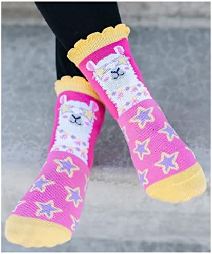 Џеферис Чорапи Девојка Еднорог Лама Жирафа Фламинго Новина Модел Екипажот Чорапи 6 Пакет