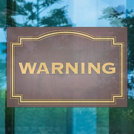 CGSignLab | Предупредување -класично кафеава прозорец за лепење | 36 x24