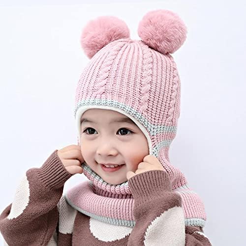 Бебе девојки и момчиња зимски топло плетено капачиња во волнена аспиратор топол череп плетени капачиња