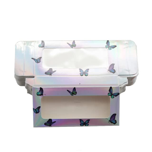 Пеперутка мермер стил кутии за камшик за пакување празно црно розово боја во форма на срцева форма, BF02Boxes, 30 парчиња