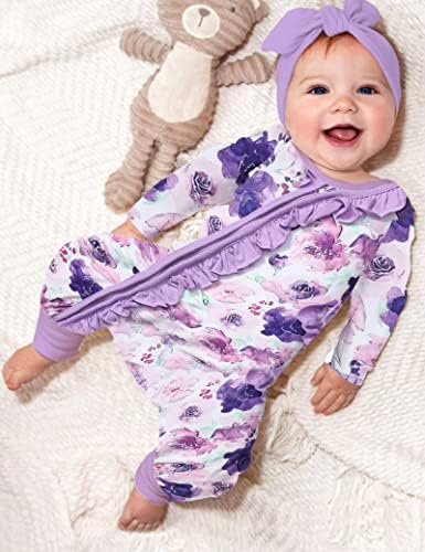 Новороденче новороденче облека за девојчиња за девојче за девојче со долги ракави руфла облека за бебиња со облека за бебиња за девојчиња