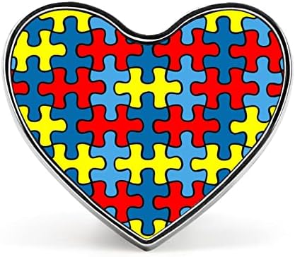 Копче за сложувалка за подигнување на свеста за аутизам за рак на ракави во форма на срцев иглички со слатки иглички за украси