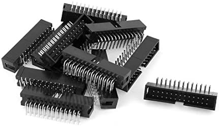 UXCELL® 12 компјутери 2.54mm 2x13 26 пин десен агол Машки PCB кутија заглавие за заглавување IDC приклучок