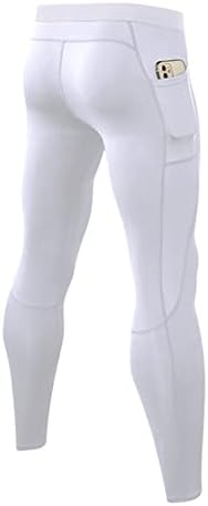 Машки панталони за компресија CARGFM со џебови Атлетски хеланки кои работат кошаркарски хулахопки велосипедски тренинг база на слој долна облека