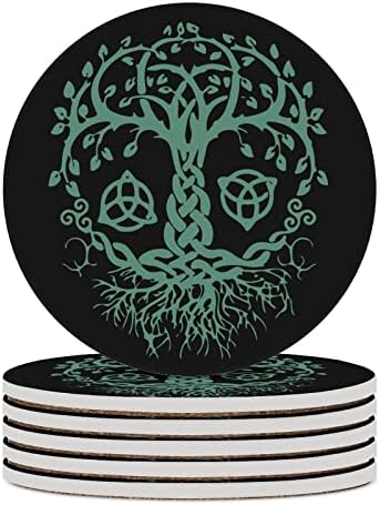 Келтски Јазол Дрво На Животот Печатени Керамички Подлоги Слатки За Пијалоци Абсорбента Држачи За Чаши За Канцеларија Дневна Соба Кујна