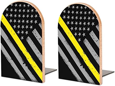911 Диспечер Тенка Златна Линија Знаме Големи Дрвени Книги Модерна Декоративна Полица За Книги Држачи За Затворач на Биро За Биро Сет од 2