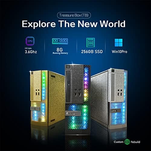 Dell Pc Богатство Кутија RGB Десктоп Компјутер Intel Quad Core I5 до 3.6 G, 8G RAM МЕМОРИЈА, 256G SSD, WiFi &засилувач; Bluetooth, RGB ИГРИ