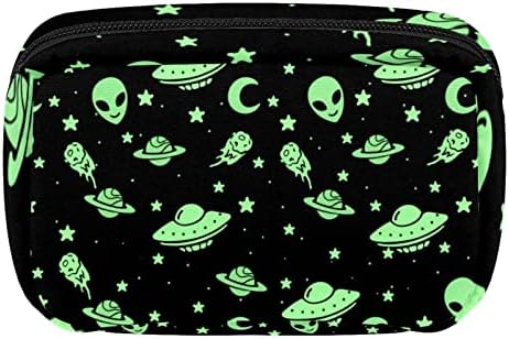 Чанта за шминка униси, Зелена Вонземјанска Торба За Козметика Нло Месечина Пренослива Торба За Патнички Воз Организатор На Футроли Алатки