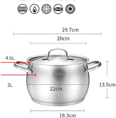 SJYDQ супа тенџере - 304 нерѓосувачки челик супа тенџере дома задебелени каша комплементарни храна шпорет индукција шпорет универзална