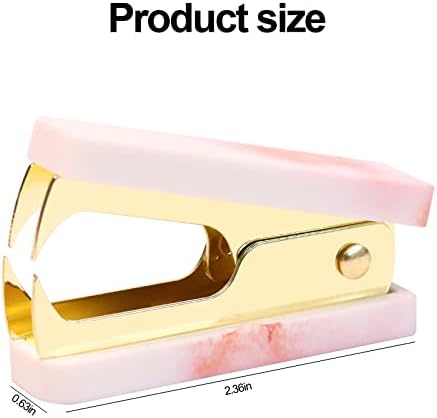 Главен отстранувач на розови мермерни главни алатка за отстранување преносен мини златен челик стилот на вилицата Стејпл со заклучување, организатори на канцелар