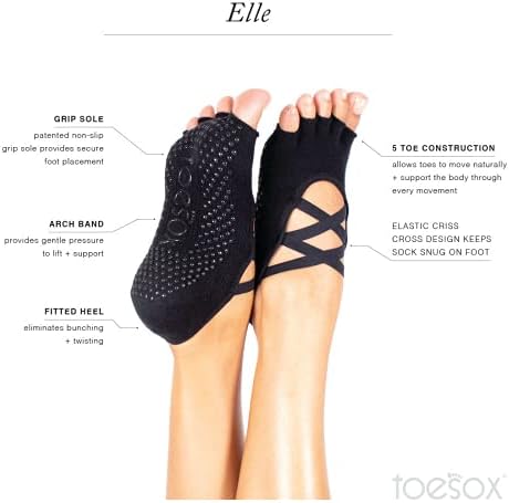 Multi Pote Toesox Elle Half Toe-Зафатете ги чорапите за пети што не се лизгаат за пилатес баре јога
