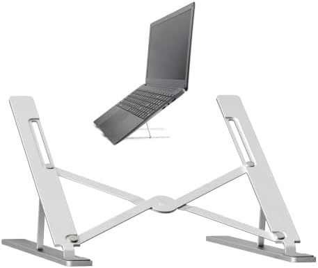 Ваицид лаптоп штанд за биро, прилагодлив ергономски преносен држач за лаптоп алуминиум, преклопен компјутерски штанд против лаптоп лаптоп,