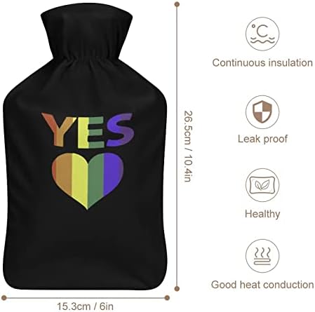 Да, гласајте во брачна еднаквост геј гордост шише со топла вода, симпатична гумена топла вода торба со покривка за олеснување на