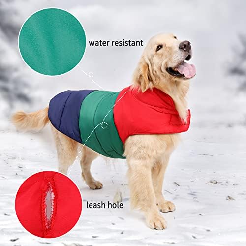 Fuamey Reversible Dog Зимски палто, кучиња ладно време јакна постепено милениче елек, топло кучиња, кучиња, елек, елек со јакна
