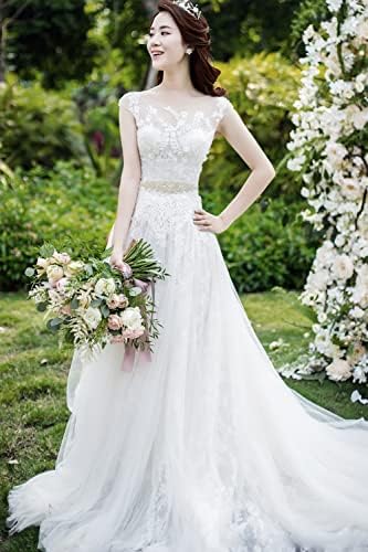 Shinybeauty од слонова коска невестински фустан со свадби со трска, појас-ремен и бисер од слонова коска свадбе
