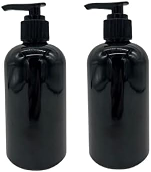 Природни фарми 8 мл црна Бостон БПА БЕСПЛАТНИ шишиња - 2 пакувања со празни контејнери за полнење - производи за чистење на есенцијални