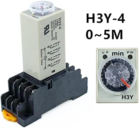 CNHKAU H3Y-4 0-5M напојување Време за одложување на времето за одложување на тајмер DPDT 14PINS H3Y-4 DC12V DC24V AC110V AC220V