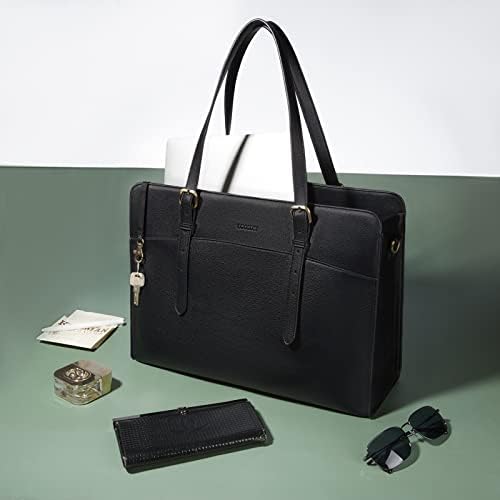 Лаптоп торба Екосуси за жени 15,6 инчи компјутерска торба торба за работа чанта чанта торба рамо торба за канцеларија, бизнис, патување