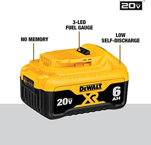 Dewalt 20V максимална батерија, 6 AH, 2-пакет, целосно наполнет за помалку од 90 минути